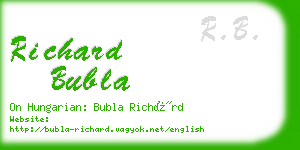 richard bubla business card